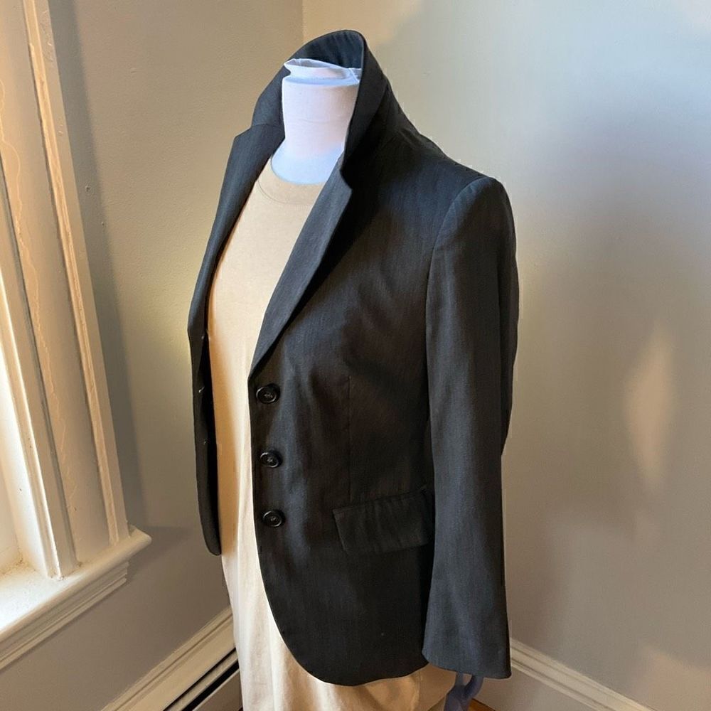 Vintage United Colors of Benetton, 3 Button Fitted Blazer, XS, Grey. Pockets!